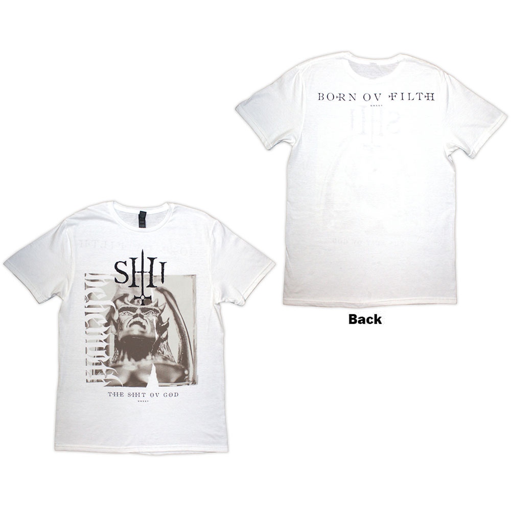 Behemoth - The Shit Ov God Sepia Parchment Heren T-shirt - Wit